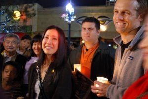 The families of Laura and Euna at Santa Monica Vigil